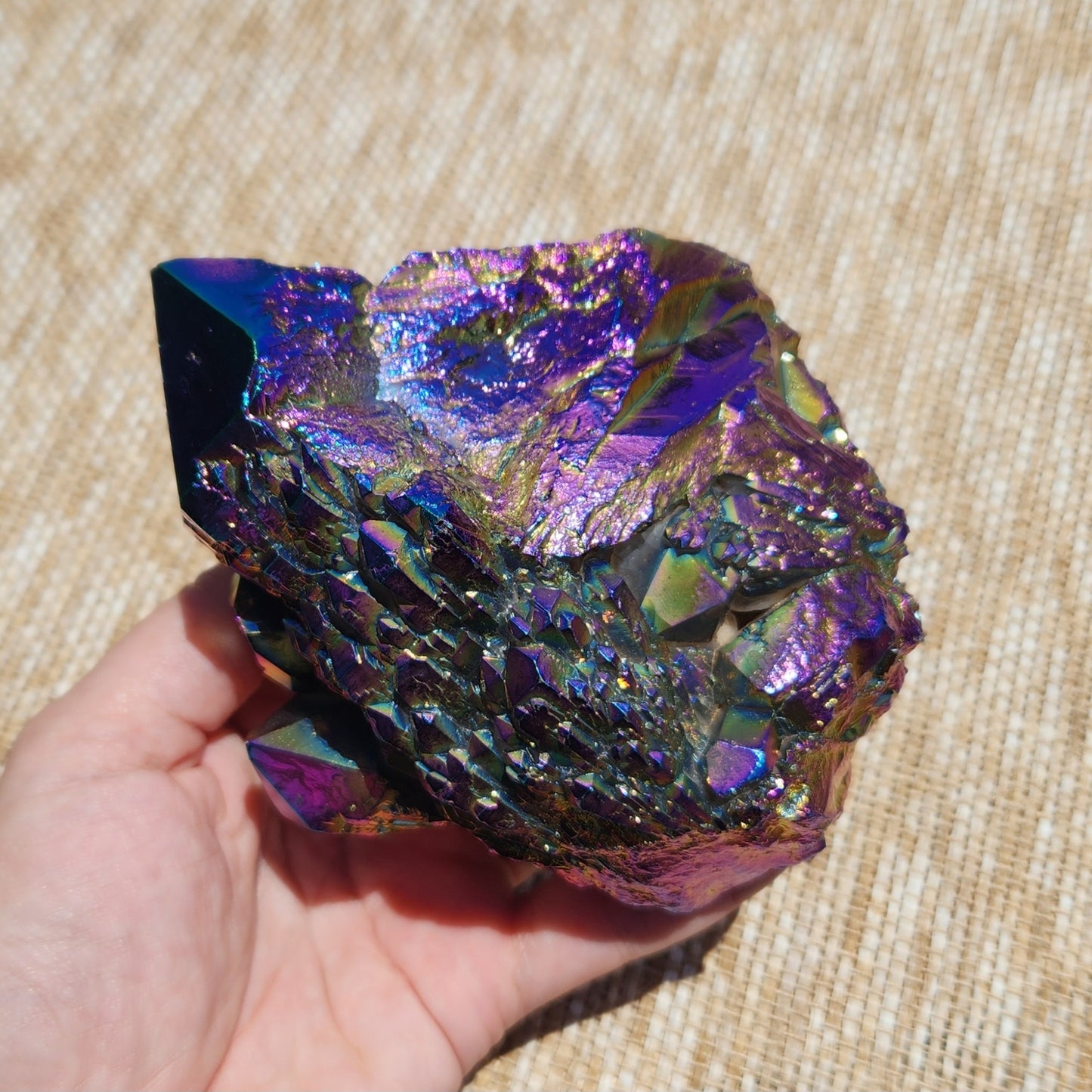 Titanium Aura Quartz Cluster 778g