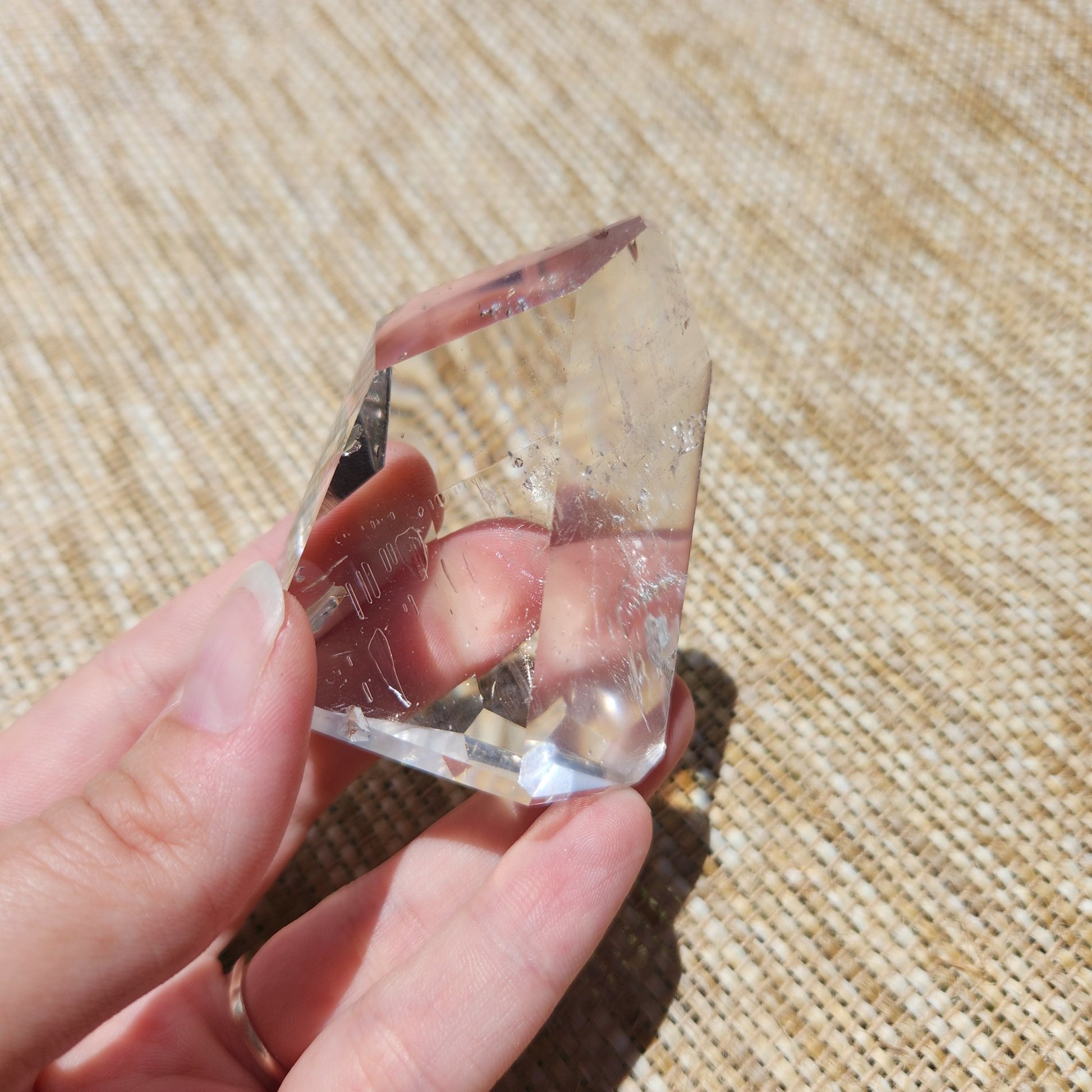 Clear Quartz with Inclusions Polished Freeform 127g