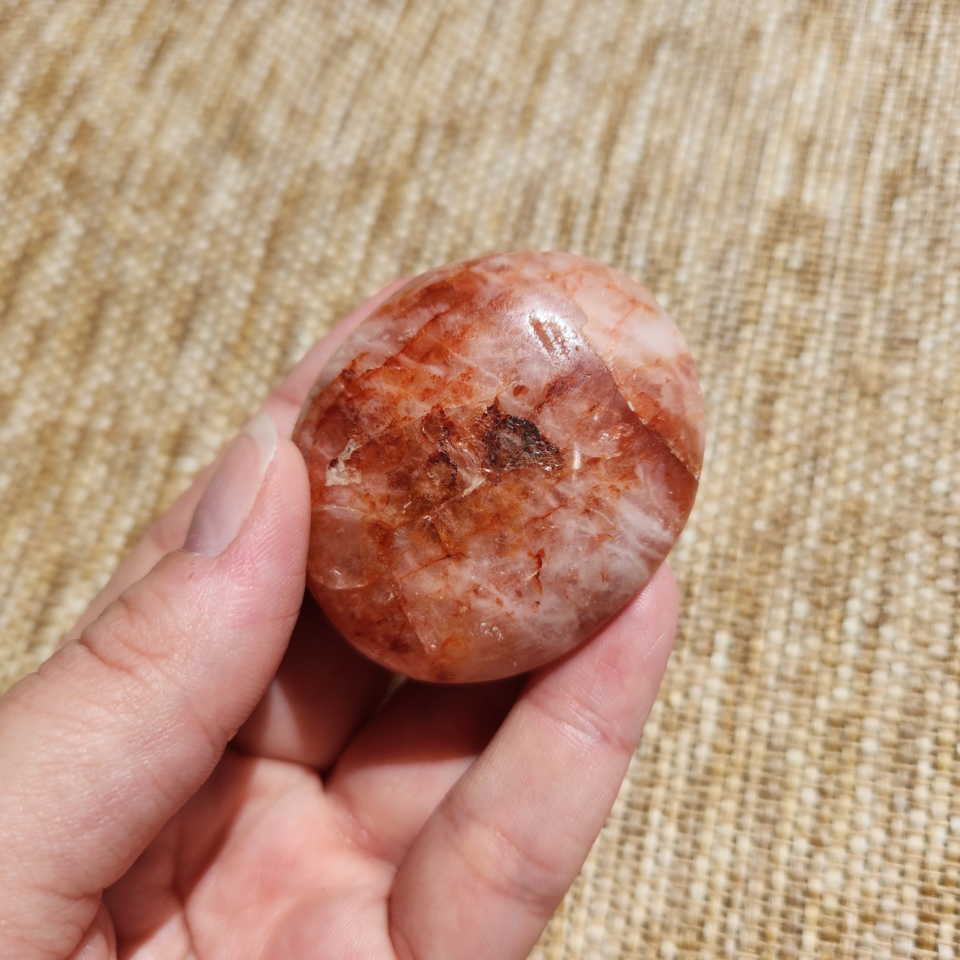 Fire Quartz Palm Stone