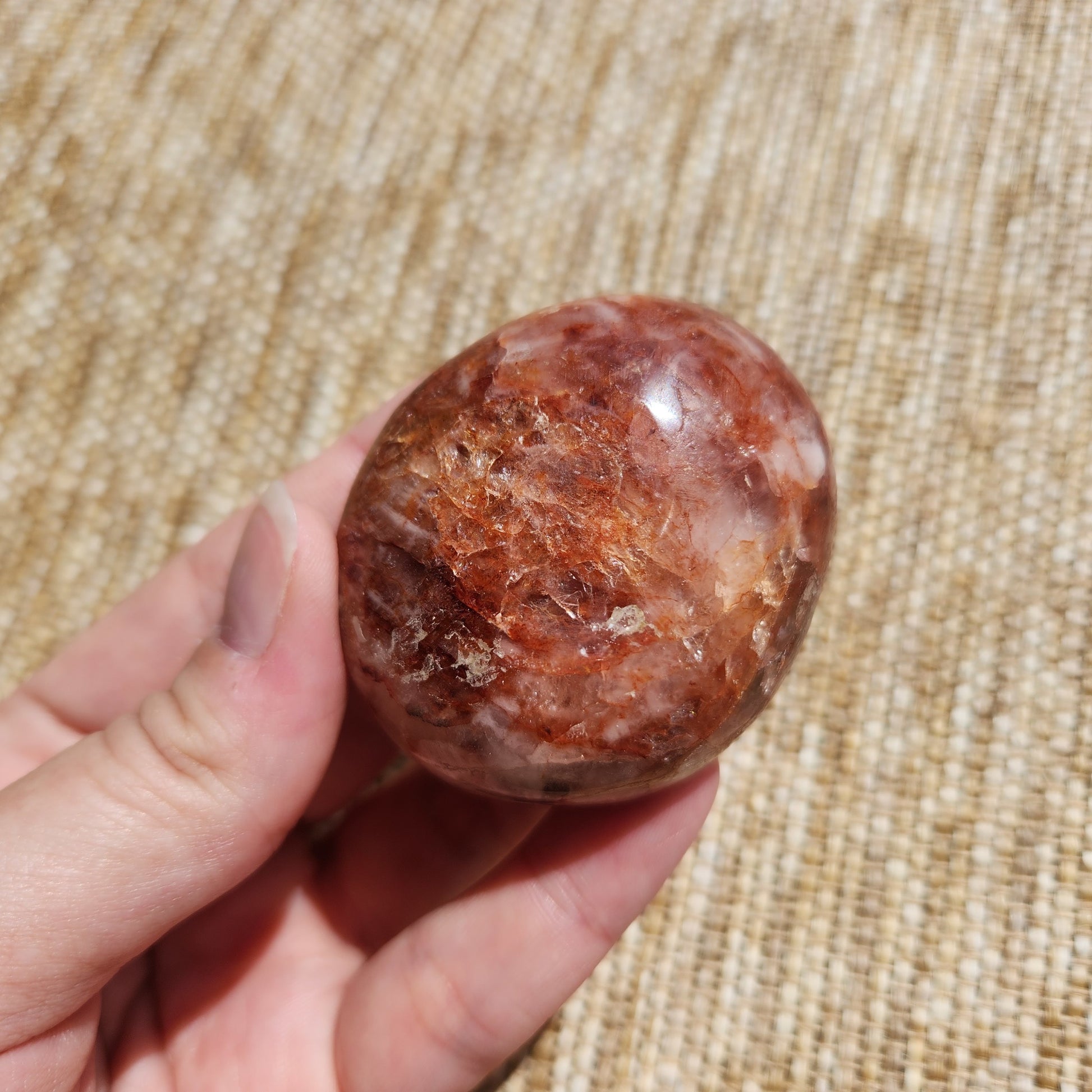 Fire Quartz Palm Stone