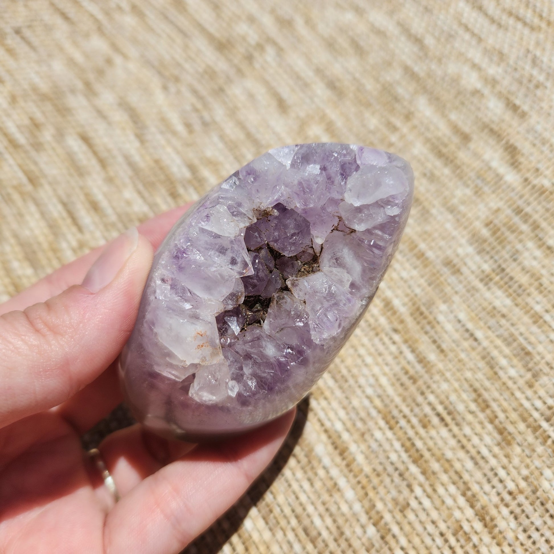 Orca Agate and Amethyst Polished Geode 199g