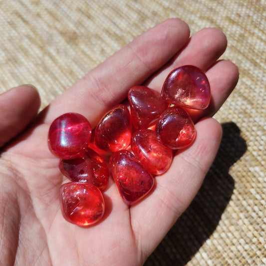 Red Aura Quartz Tumble