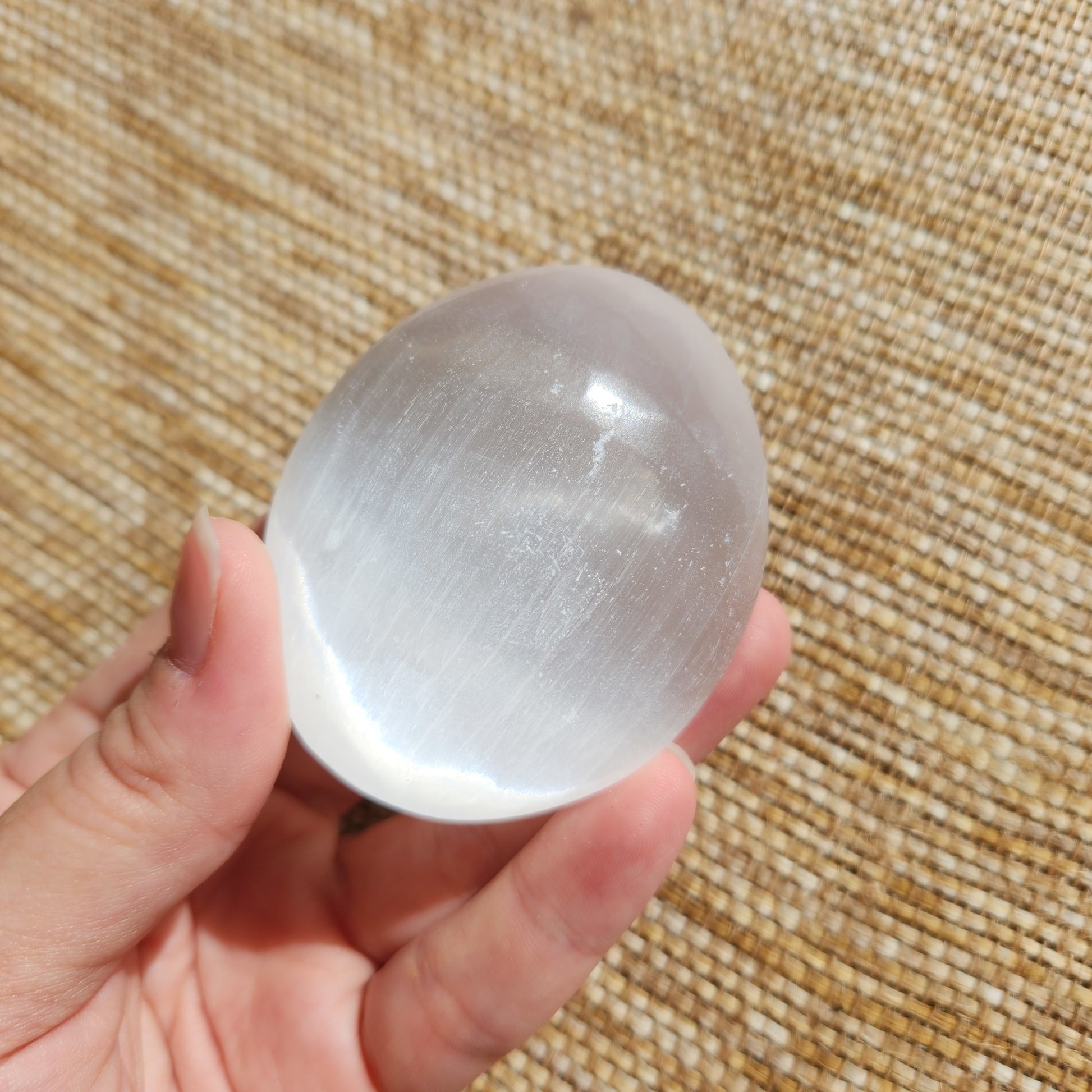 Selenite Palm Stone - Flower of Life